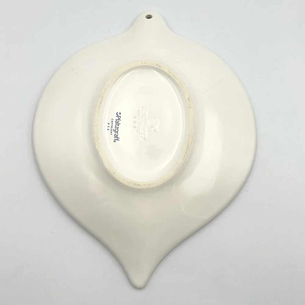 Pfaltzgraff Winter Frost Polar Bear Ornament Shaped Plate Cookie Dish Tray - USA